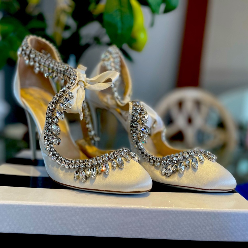 Aquazurra Stella Jewel Bridal 105mm Pumps - Picture 1 of 7